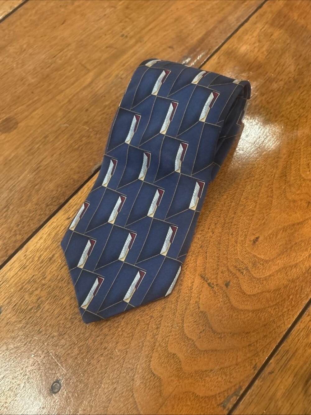 Vintage 100% Silk Bill Blass Black Label Necktie- Geometric Tie 1980 Office Retr